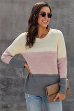 Load image into Gallery viewer, Ladies Dark Grey Color Block Pullover Sweater
