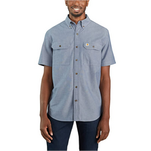 Load image into Gallery viewer, Loose Fit Midweight Chambray Short Sleeve Shirt
