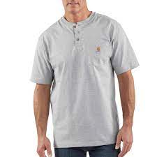 Loose Fit Heavyweight Short Sleeve Pocket Henley T-Shirt