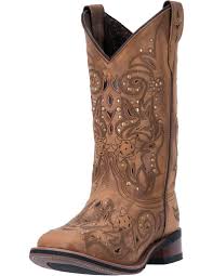 Janie Tan Square Toe Laredo Women's Western Cowgirl Boots