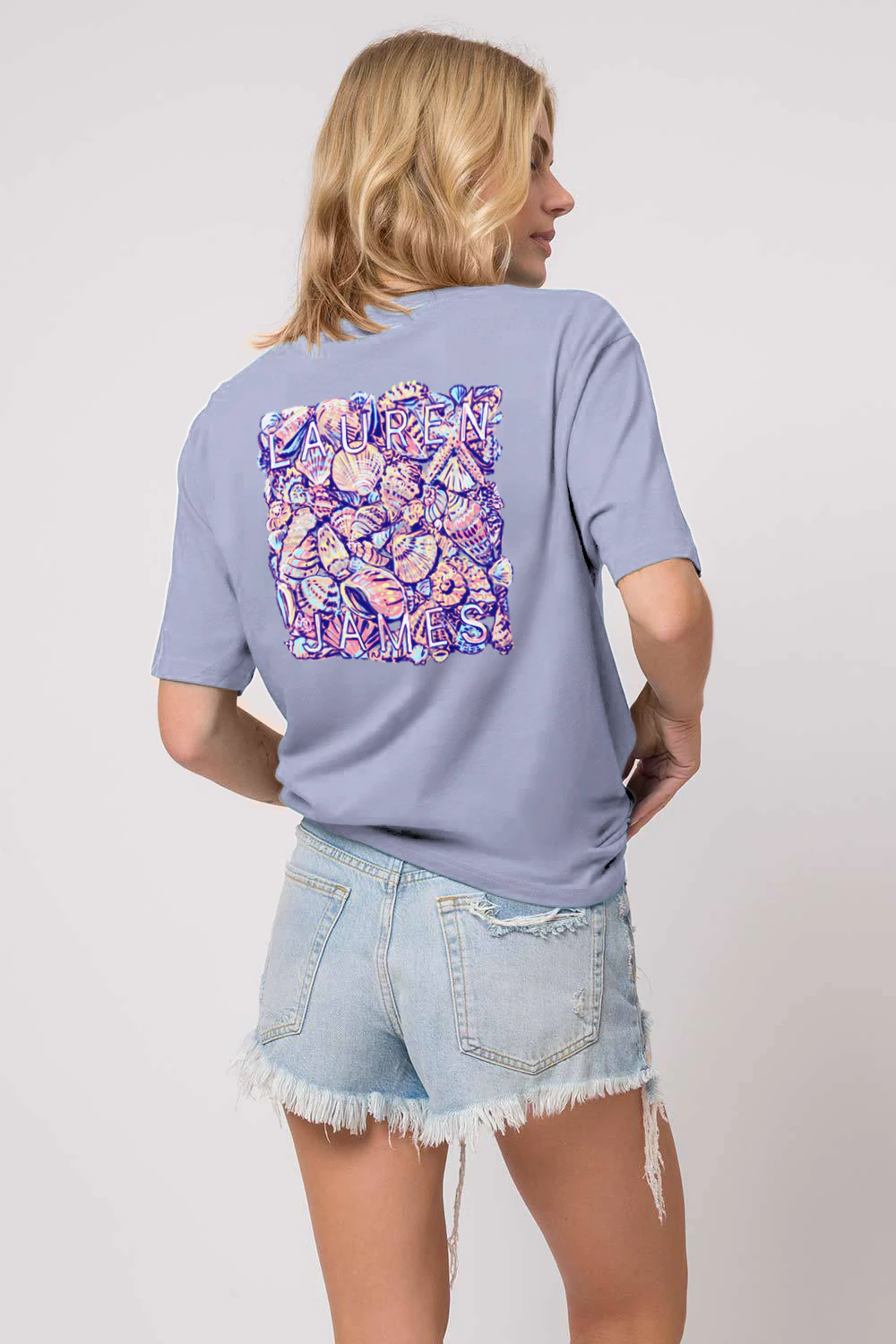 Lauren James Colorful Shells Short Sleeve Tee Shirt Callie Kay s