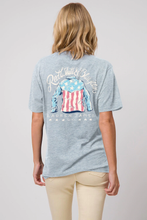 Load image into Gallery viewer, Lauren James Red White Blue Jean Short Sleeve Pocket T-Shirt
