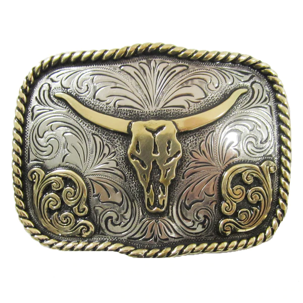 Andwest Longhorn Rope Edge Scallop Buckle