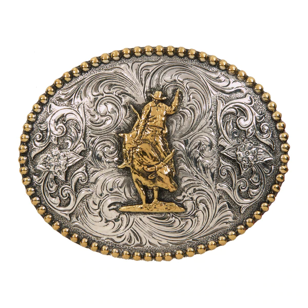 Andwest Beaded Edge Bull Rider Buckle