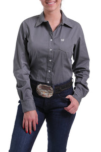 Women's Solid Button-Down Western Shirt