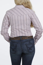Load image into Gallery viewer, Cinch Women&#39;s Lavender Printed Stripe Snap Western Shirt
