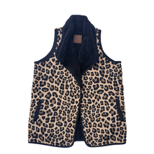 Load image into Gallery viewer, Girlie Girl Reversible Leopard and Black Sherpa Vest
