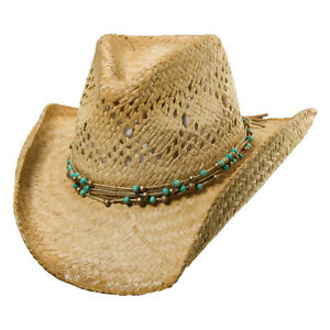 Dorfman Pacific Straw Hat With Beads