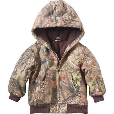 Boy's Canvas Insulated Hooded Camo Active Jacket