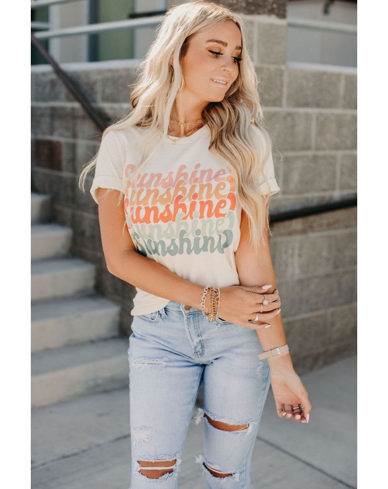 Ladies Sunshine Print Tee Shirt