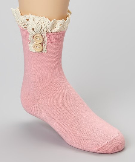 Wine Onion Pink Lace Ankle Socks